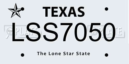 LSS7050 Texas License Plate