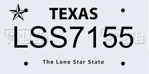 LSS7155 Texas License Plate
