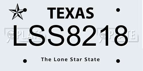 LSS8218 Texas License Plate