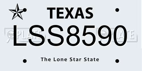 LSS8590 Texas License Plate