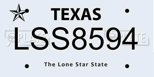 LSS8594 Texas License Plate