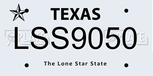 LSS9050 Texas License Plate