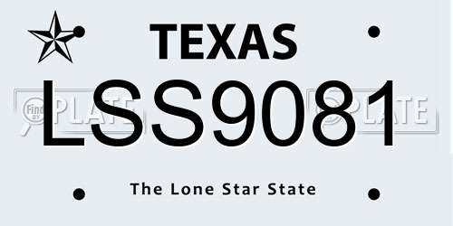 LSS9081 Texas License Plate