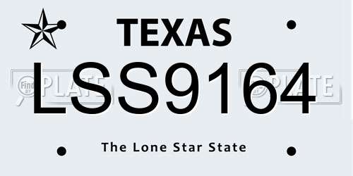 LSS9164 Texas License Plate