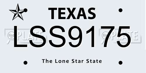 LSS9175 Texas License Plate