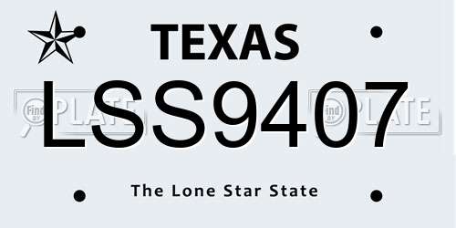 LSS9407 Texas License Plate