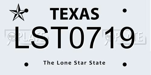 LST0719 Texas License Plate