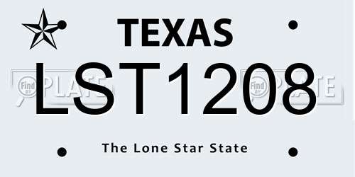LST1208 Texas License Plate
