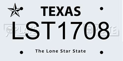 LST1708 Texas License Plate