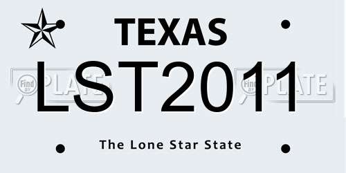 LST2011 Texas License Plate