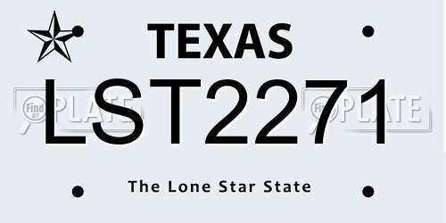 LST2271 Texas License Plate