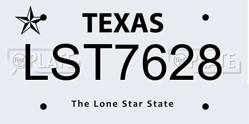 LST7628 Texas License Plate