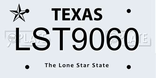 LST9060 Texas License Plate