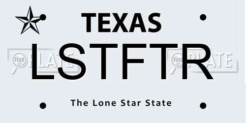 LSTFTR Texas License Plate
