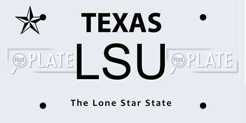 LSU Texas License Plate