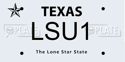 LSU1 Texas License Plate