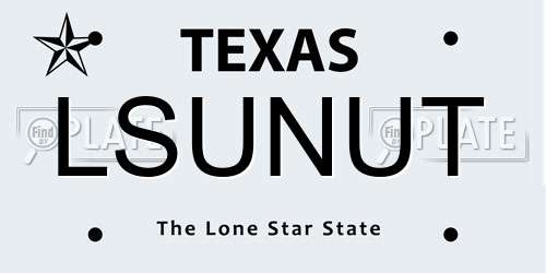 LSUNUT Texas License Plate
