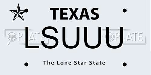 LSUUU Texas License Plate