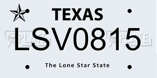 LSV0815 Texas License Plate