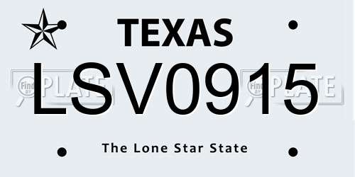 LSV0915 Texas License Plate