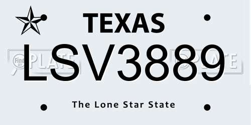 LSV3889 Texas License Plate