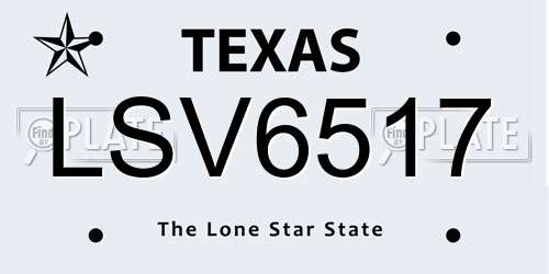 LSV6517 Texas License Plate