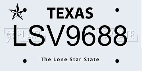 LSV9688 Texas License Plate