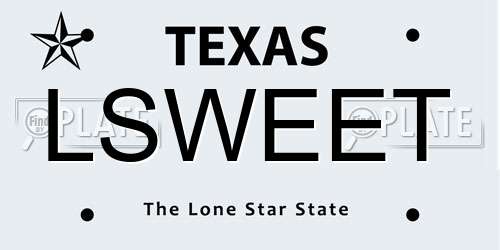LSWEET Texas License Plate