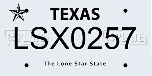 LSX0257 Texas License Plate