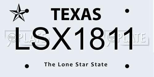 LSX1811 Texas License Plate