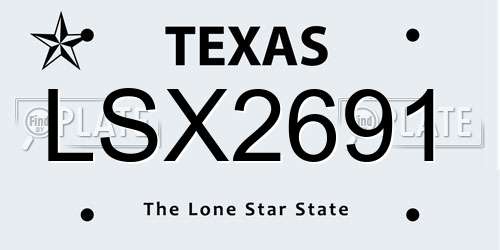 LSX2691 Texas License Plate