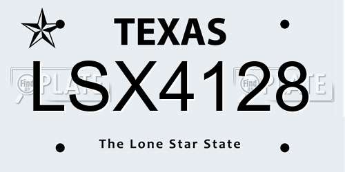 LSX4128 Texas License Plate