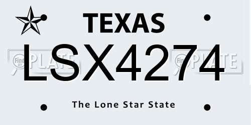 LSX4274 Texas License Plate