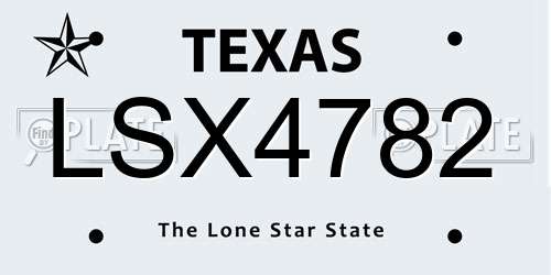 LSX4782 Texas License Plate
