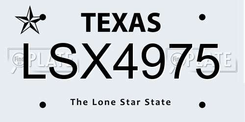LSX4975 Texas License Plate