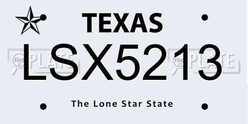 LSX5213 Texas License Plate