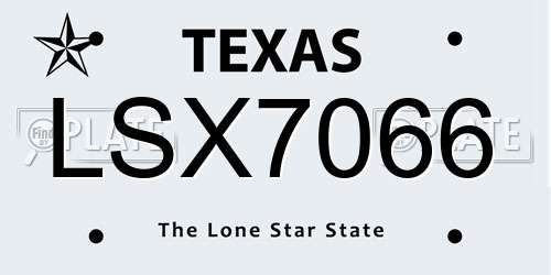 LSX7066 Texas License Plate