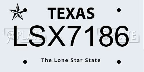 LSX7186 Texas License Plate