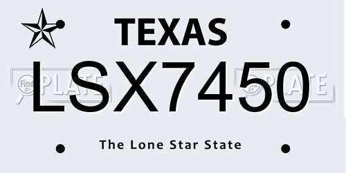 LSX7450 Texas License Plate