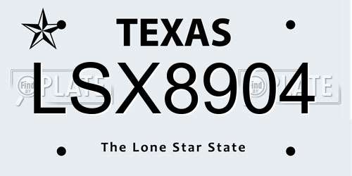 LSX8904 Texas License Plate