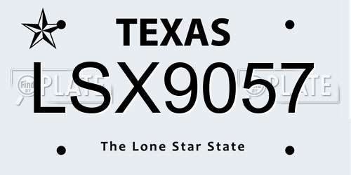 LSX9057 Texas License Plate