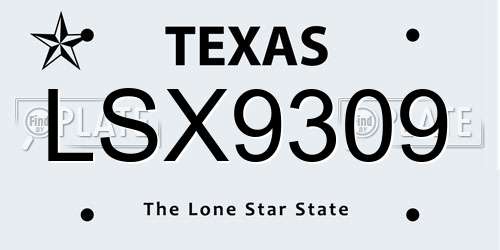 LSX9309 Texas License Plate