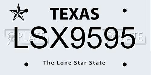 LSX9595 Texas License Plate