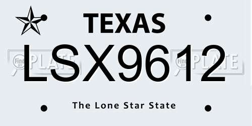 LSX9612 Texas License Plate
