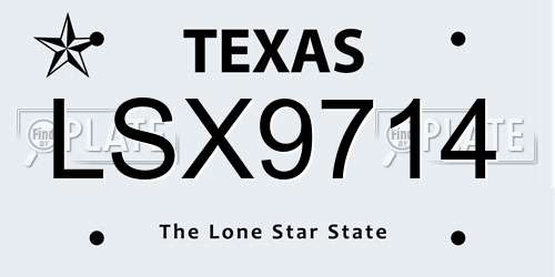 LSX9714 Texas License Plate