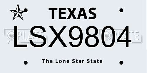 LSX9804 Texas License Plate