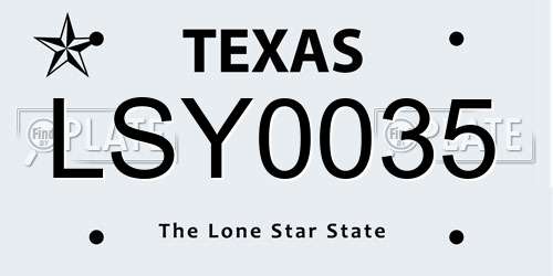 LSY0035 Texas License Plate