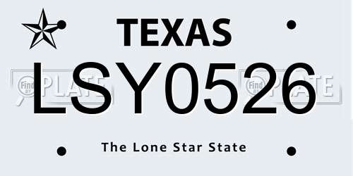 LSY0526 Texas License Plate