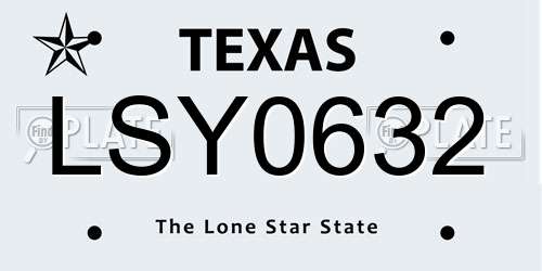 LSY0632 Texas License Plate