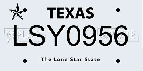 LSY0956 Texas License Plate